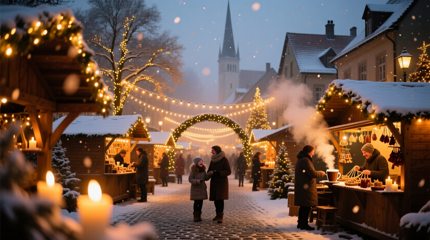 why do christmas markets use so many warm string lights ambiance science