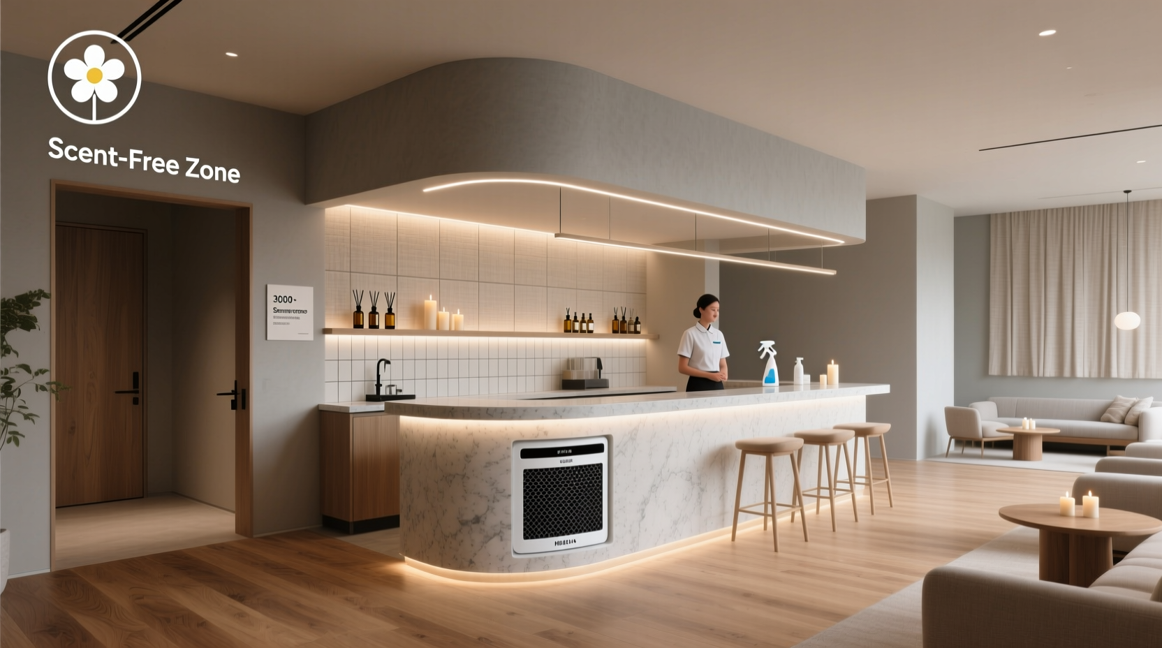 how to create a scent-free bar zone for guests with fragrance sensitivities