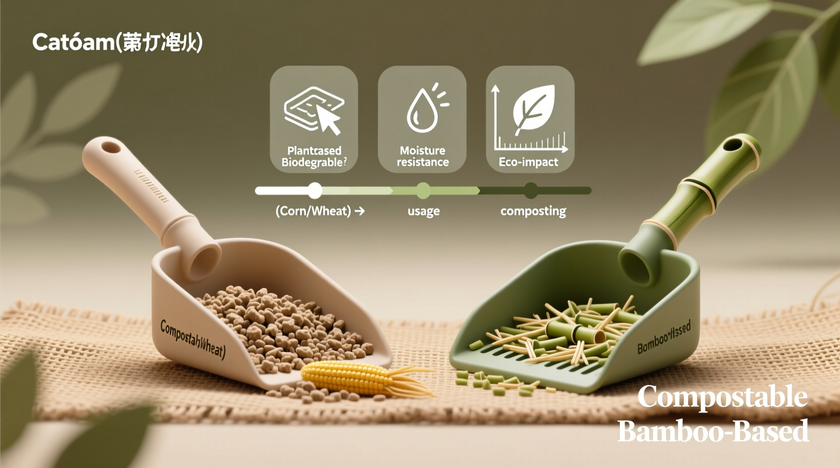 compostable vs bamboo cat litter scoops