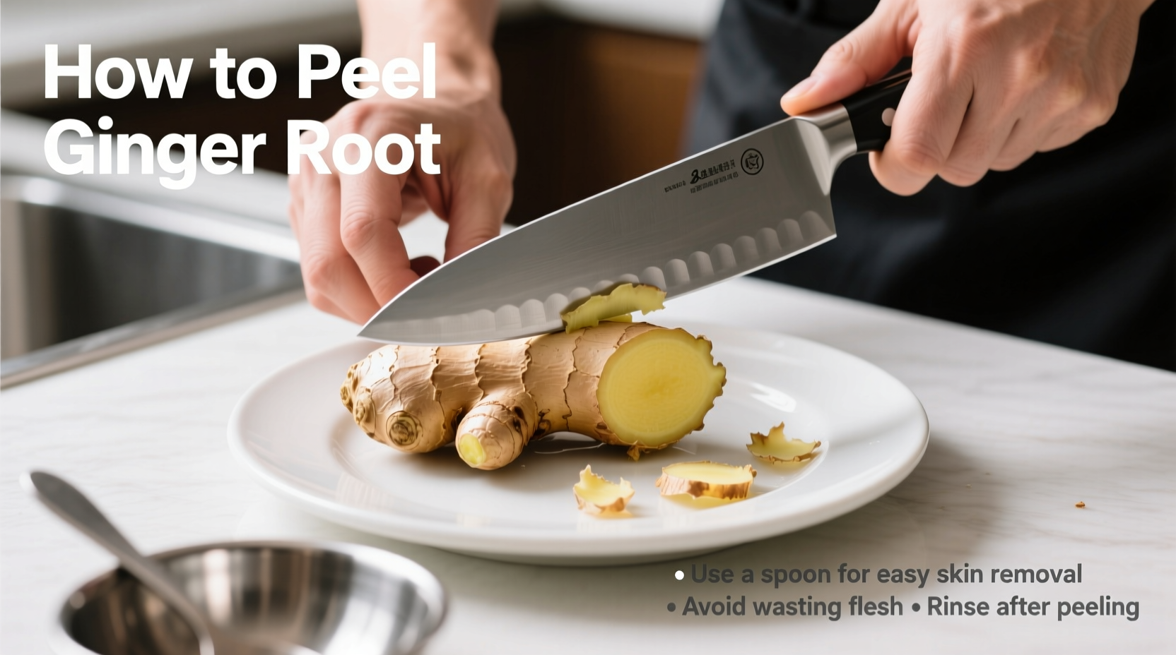 Ingwerwurzel mit unregelmäßiger Form und dünner Schale