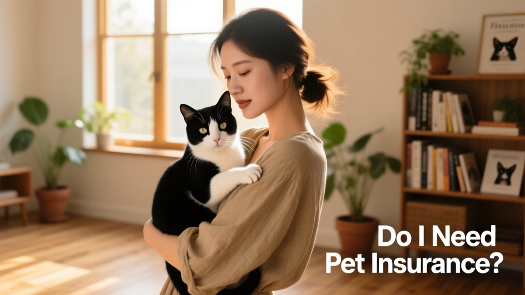 A woman cuddling a black and white cat