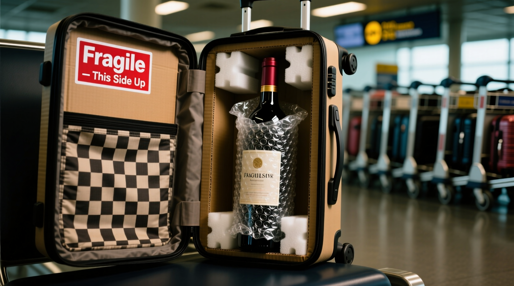 how many bottles of wine checked luggage