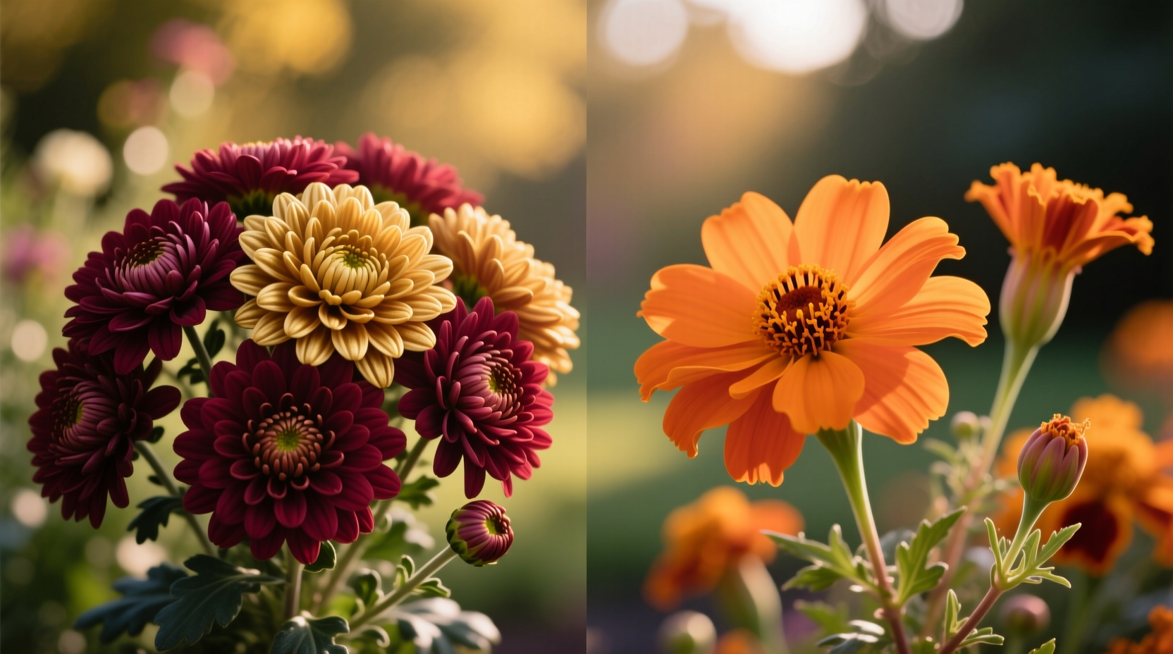 mums vs marigolds