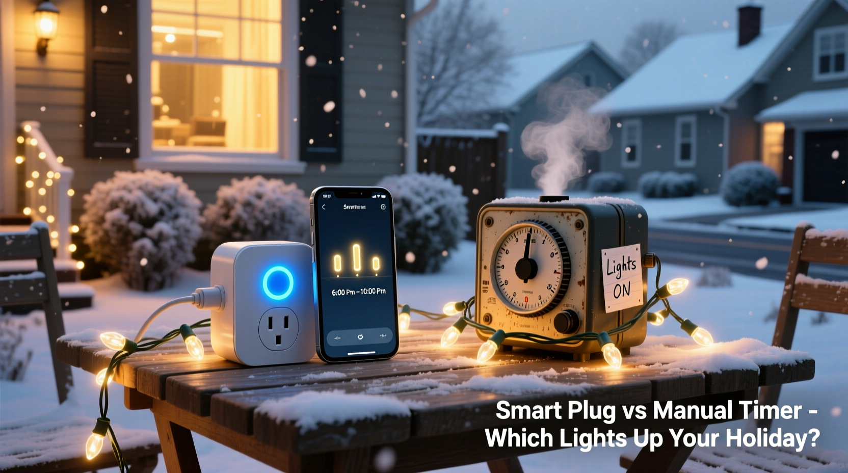 smart plug vs manual timer for automating christmas light schedules