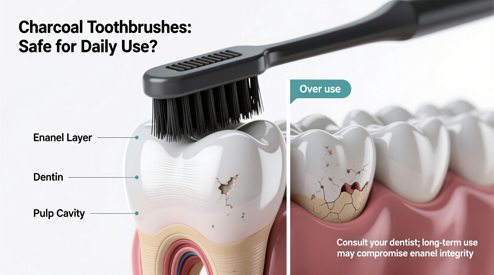 are charcoal toothbrushes safe for daily enamel use