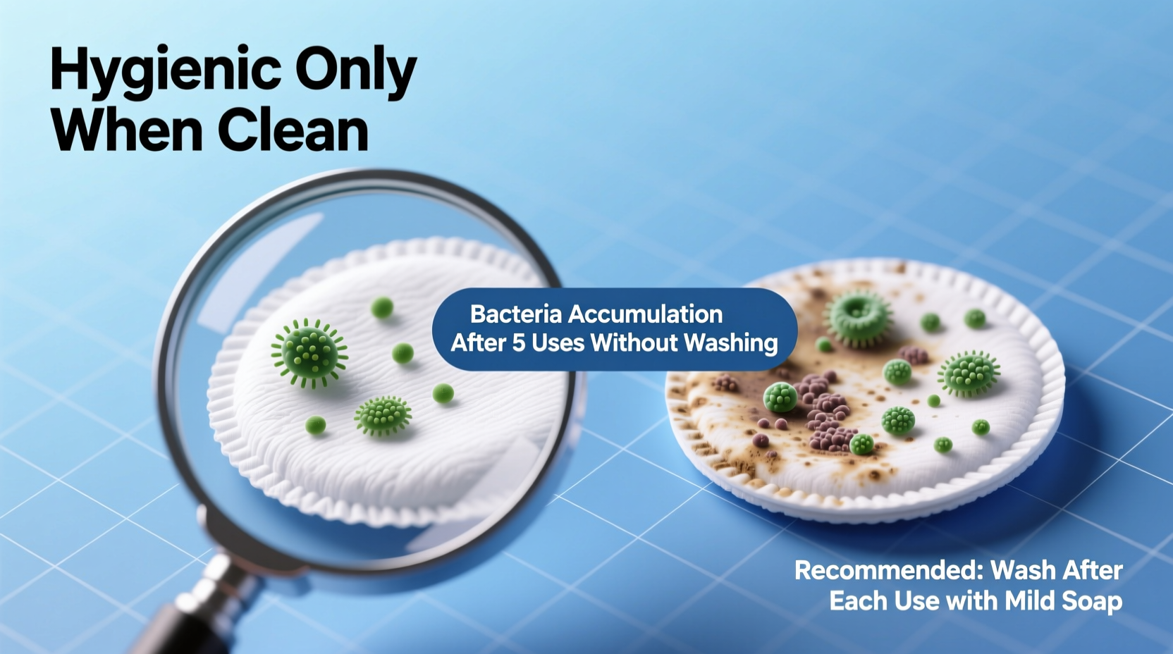 are reusable makeup remover pads hygienic if not washed properly