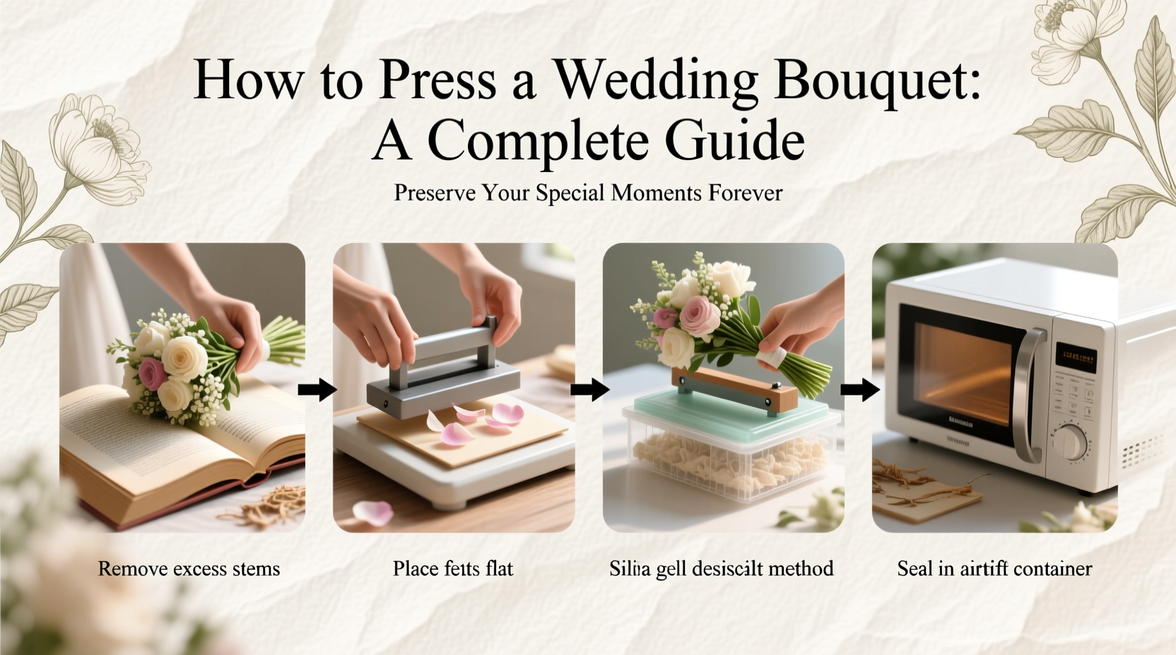 how to press wedding bouquet