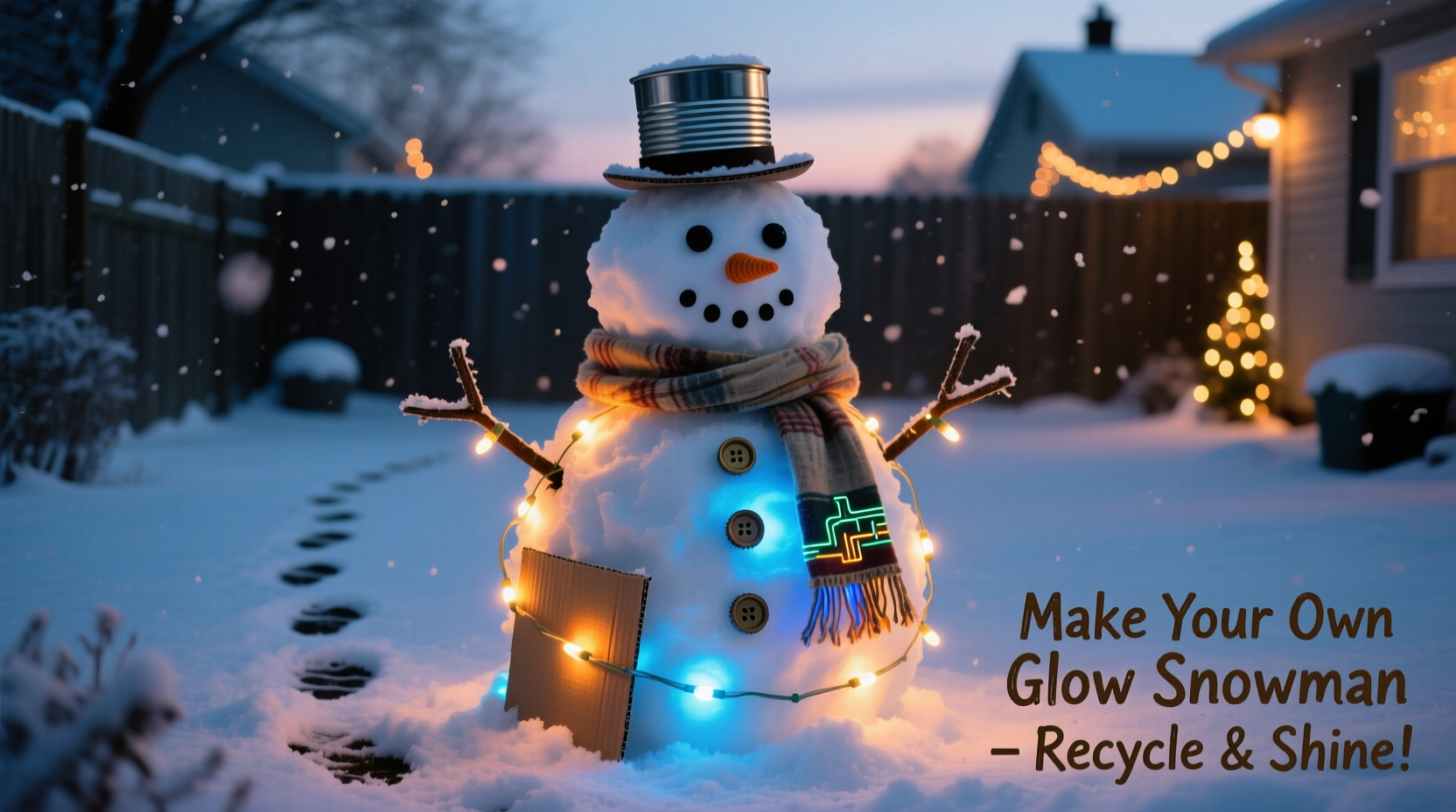 how to make your own glowing snowman using recycled lights