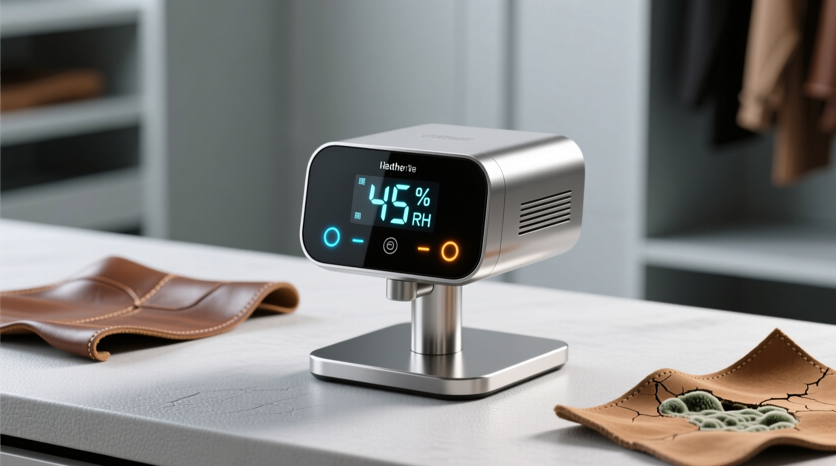 closet humidity monitor for leather suede