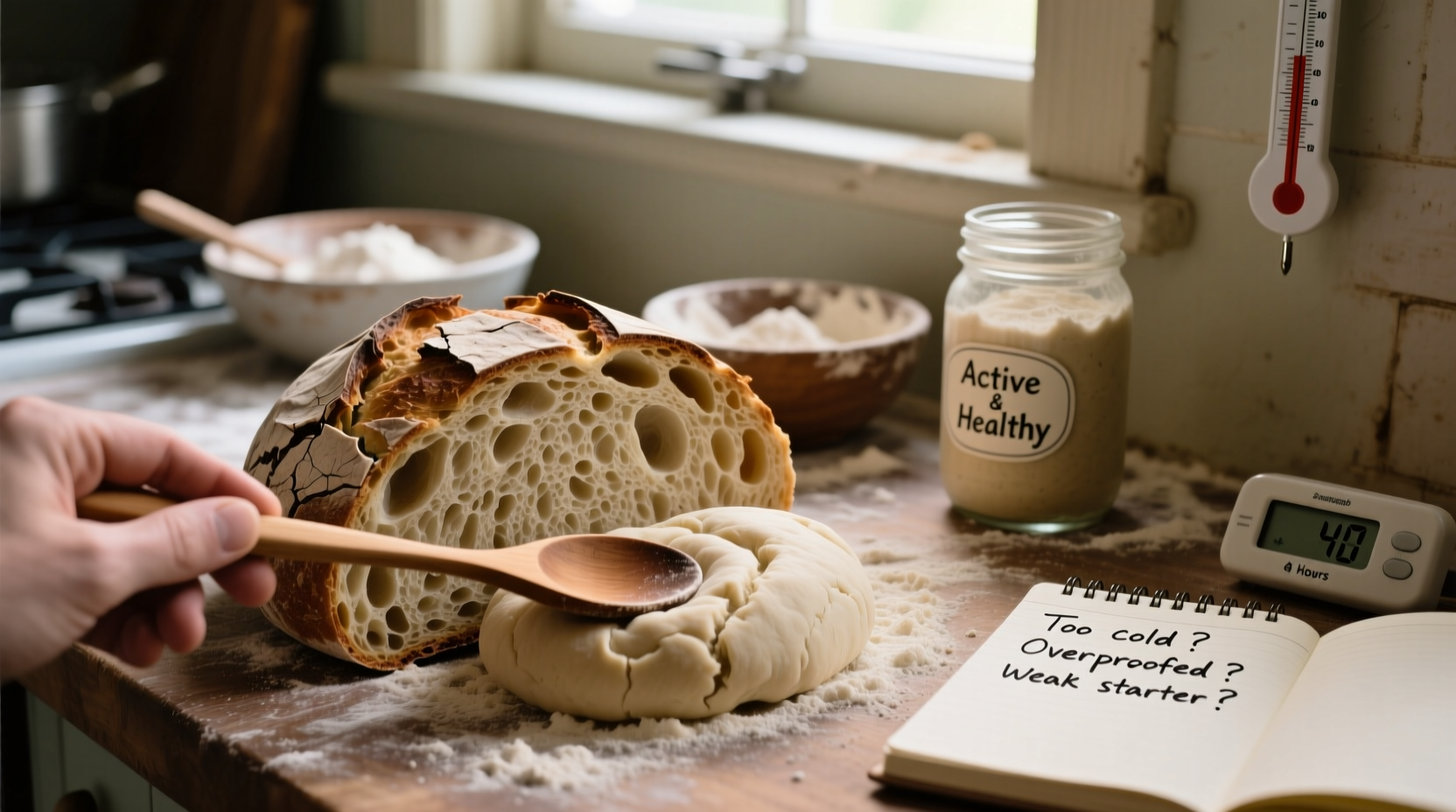 why does my sourdough bread always turn out dense instead of airy