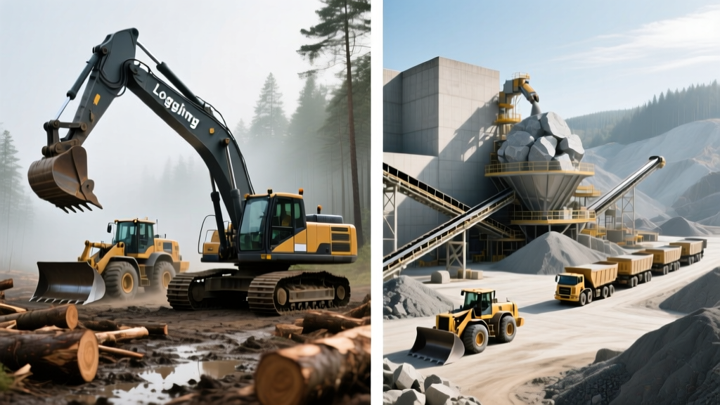 Logging Heavy Equipment vs Quarry Processing Maintenance
