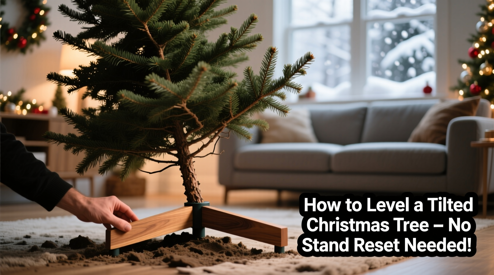 why does my christmas tree lean slightly left and how to level it without resetting the stand