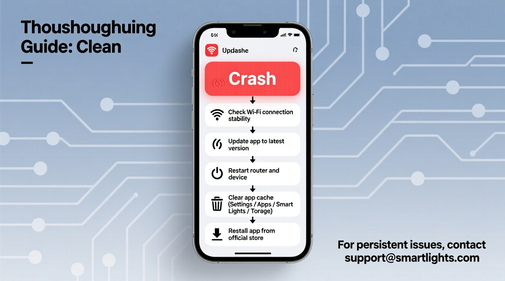 why is my smart christmas light app crashing troubleshooting steps