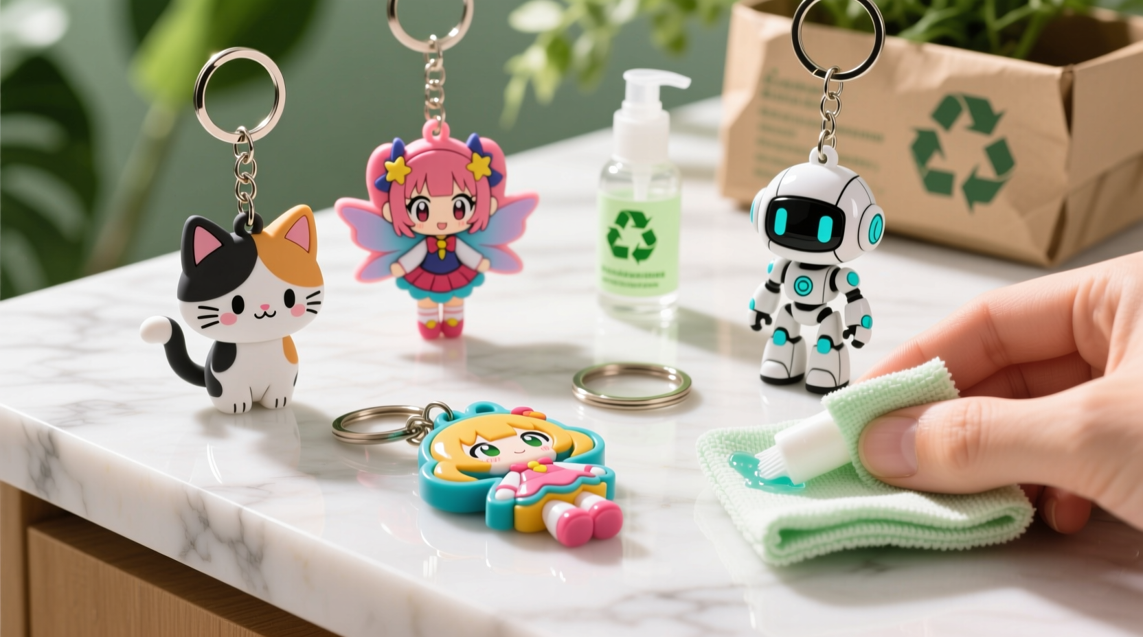 eco friendly cleaning tips for silicone anime keychains