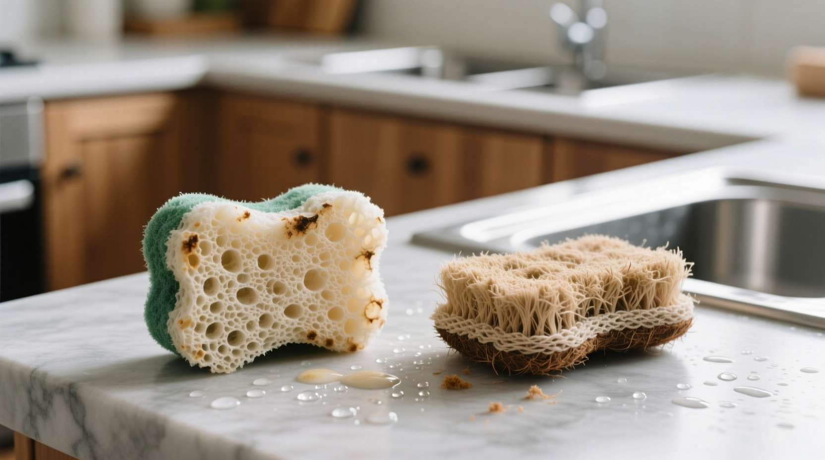 compostable sponges vs coconut coir scrubbers