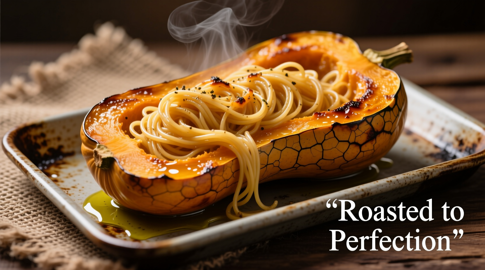 Perfectly roasted spaghetti squash on baking sheet