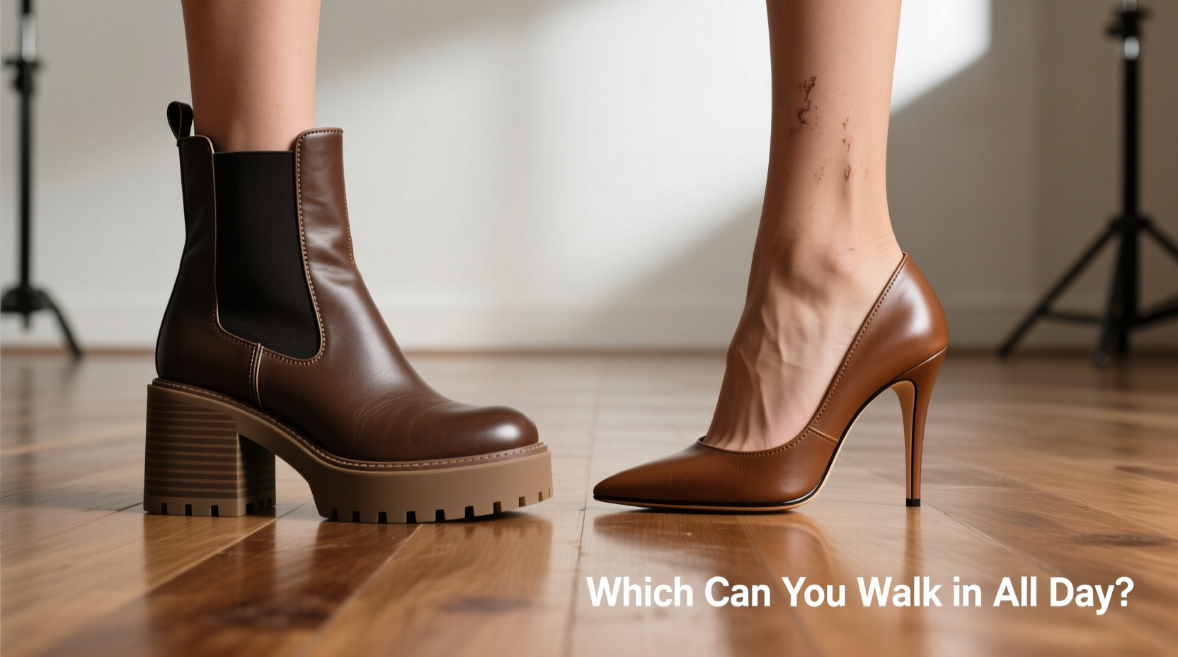 ankle boots with block heel vs stiletto which you can walk in all day