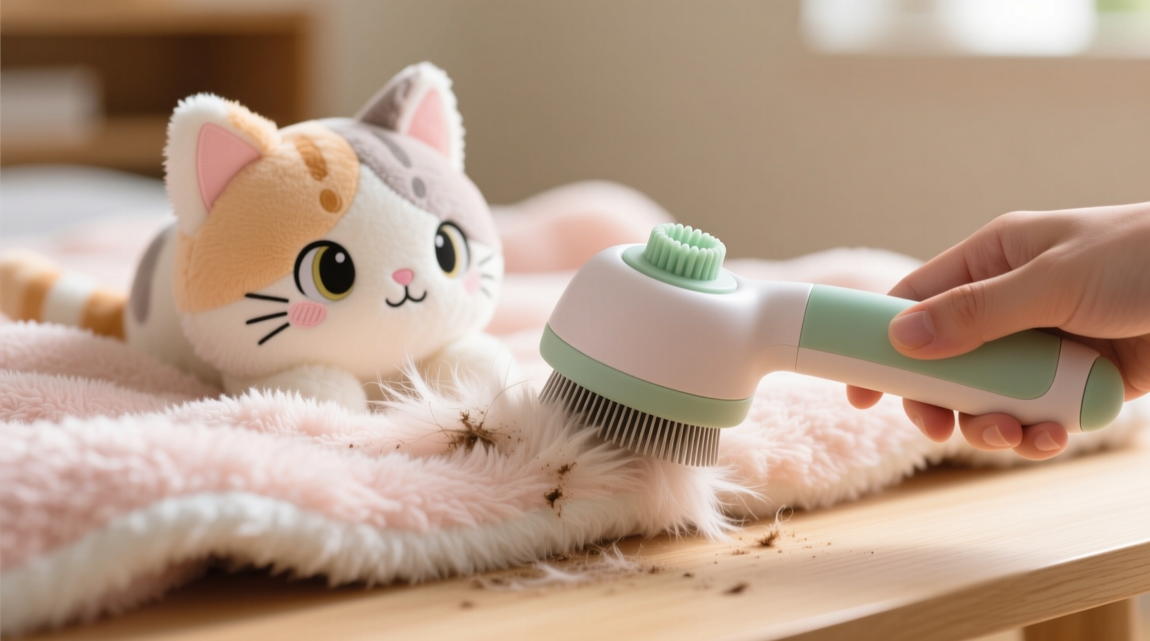 pet hair removal for fuzzy anime plush blankets