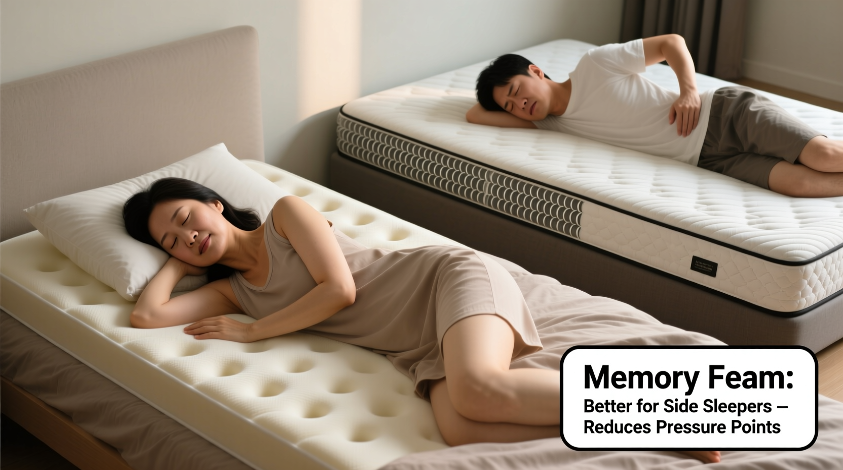 memory foam vs spring mattress for side sleepers which hurts less