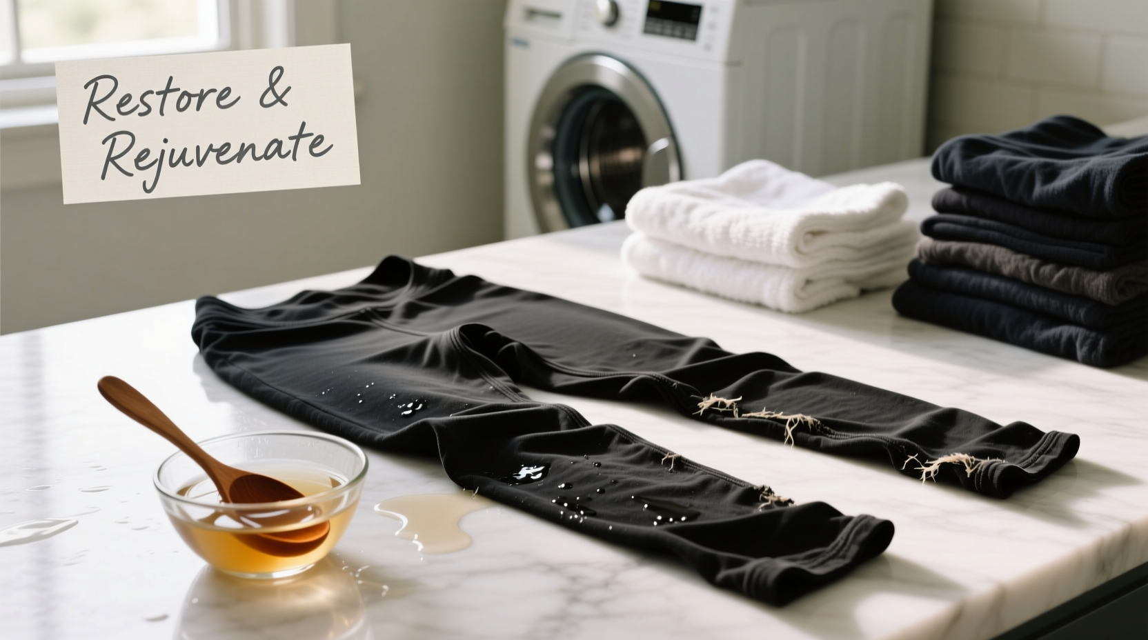 how to revive faded black leggings without dye