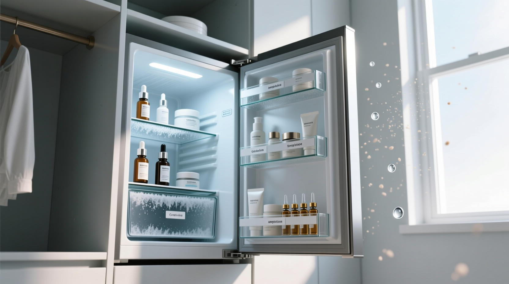 closet organization tips for skincare fridge essentials