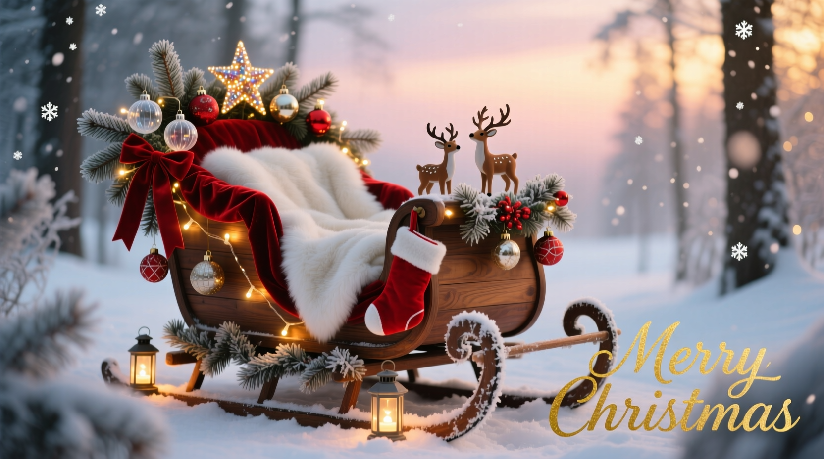 how to decorate a sleigh for christmas