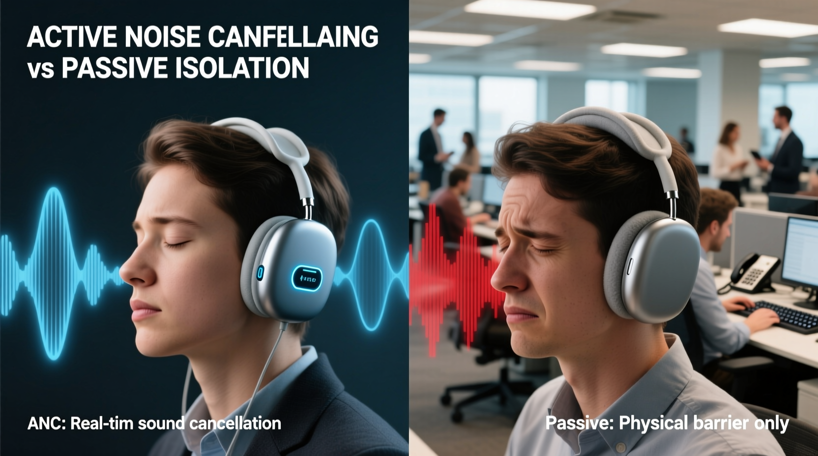 active noise cancelling vs passive isolation which one actually blocks out office chatter
