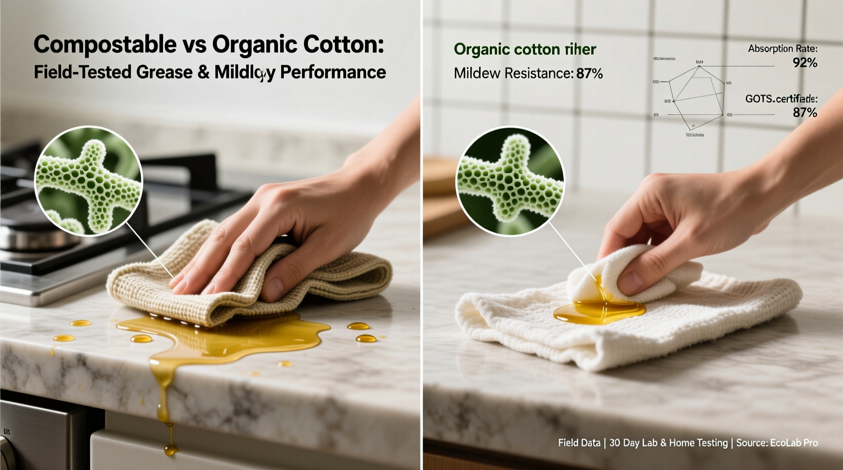 compostable vs organic cotton dish towels