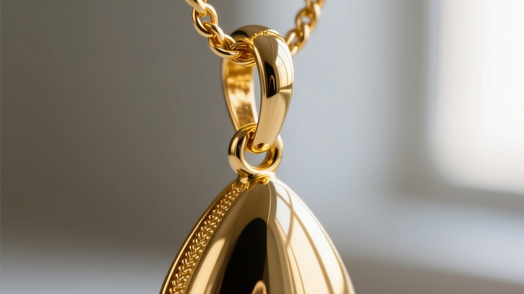 Macro shot of a soldered 18-gauge gold jump ring connecting a heavy teardrop pendant, highlighting the seamless structural joint