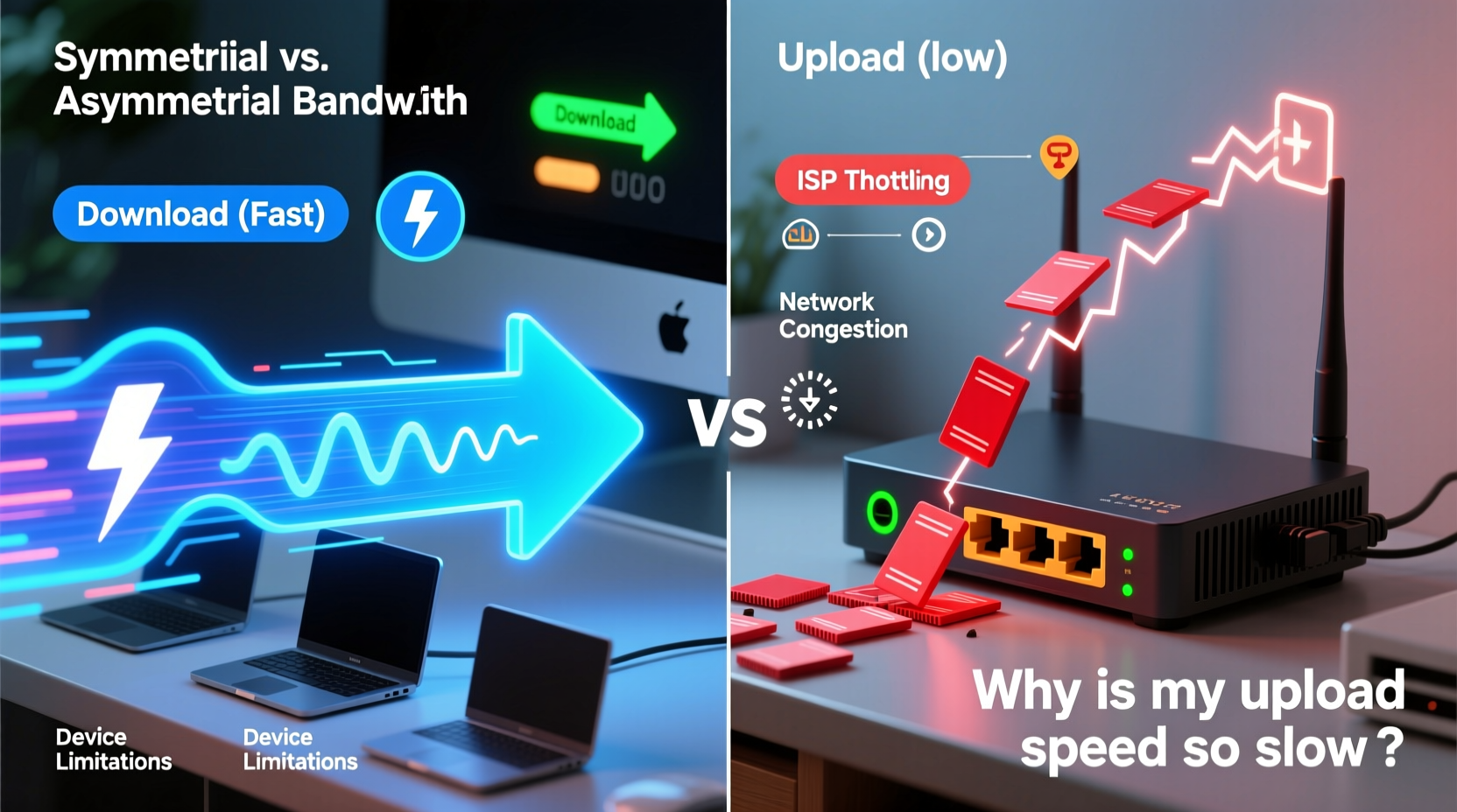 why is my internet upload speed so slow while download is fast