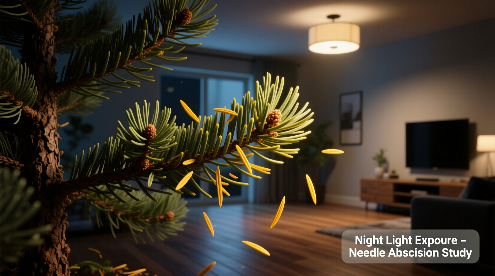 why does my tree drop needles faster when lights are left on overnight