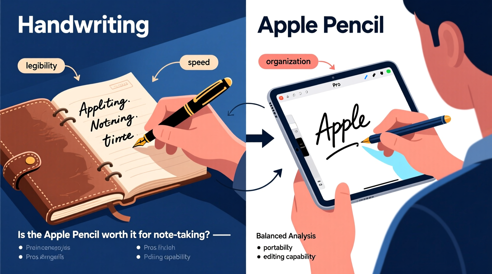 is the apple pencil worth it for note taking compared to handwriting