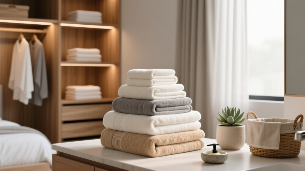 Guest Bathroom Towel Stack Formula: Layering for Absorben...