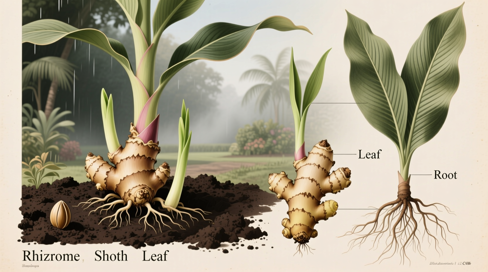 Schritt-für-Schritt-Anleitung zum Teilen des Ingwer-Wurzelstocks