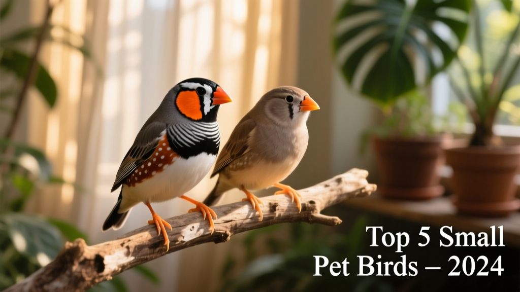 Two zebra finches — one male with orange cheek patches, one female — perched side by side on a natural branch