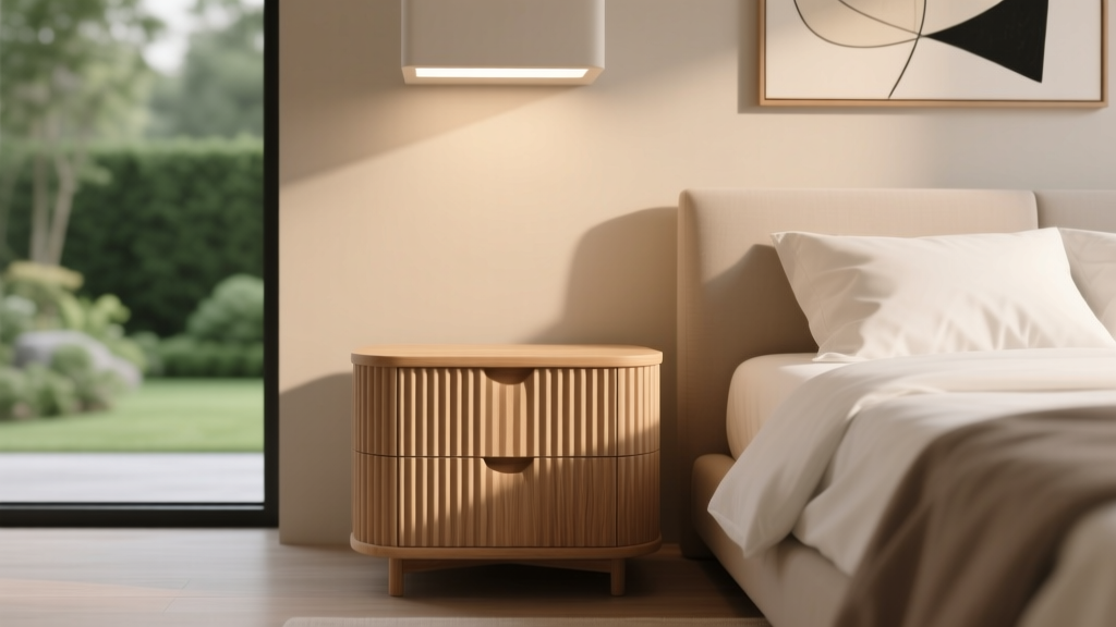 Bedroom Fluted Detail Bedside Table - The Decor Mag
