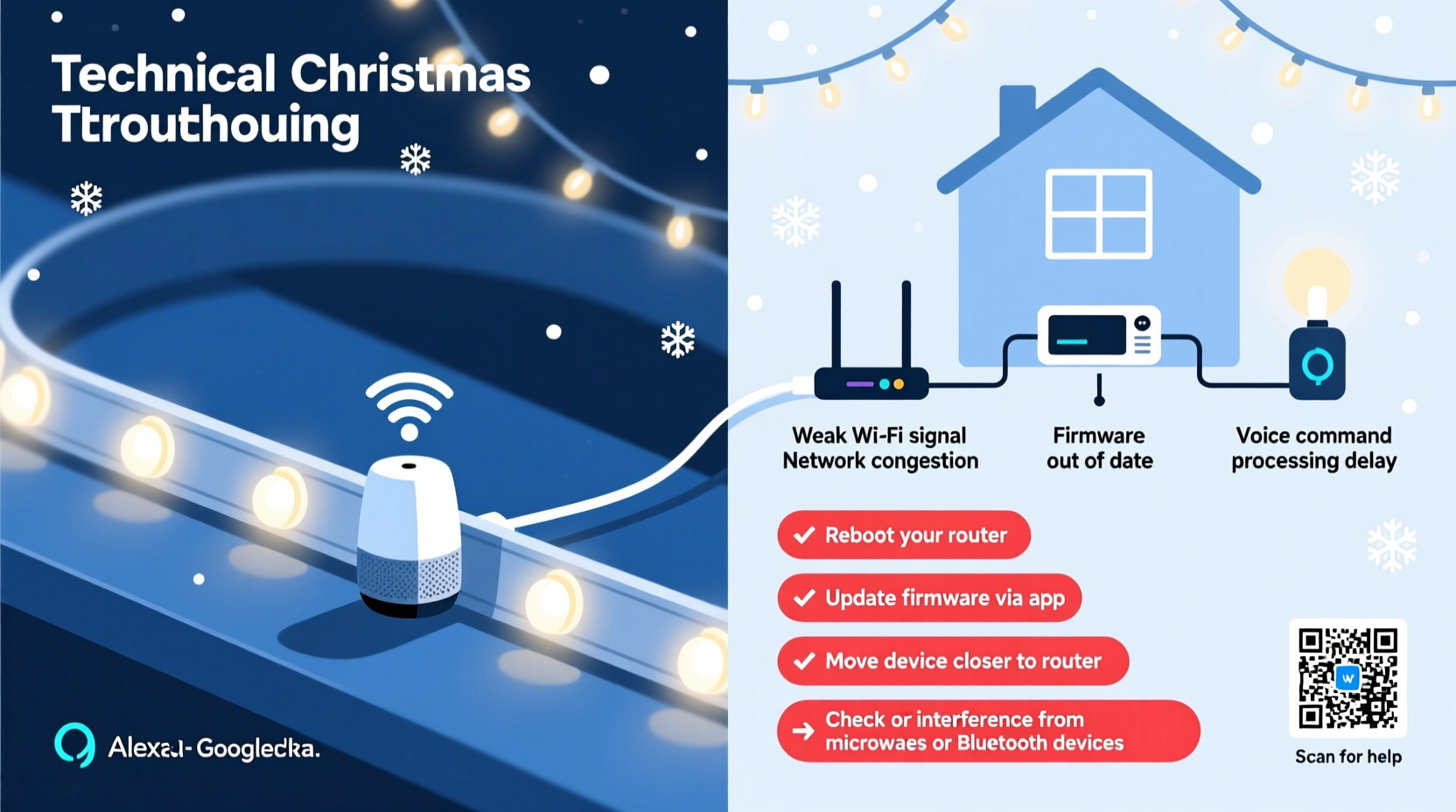 why does my smart christmas light strip lag behind voice commands