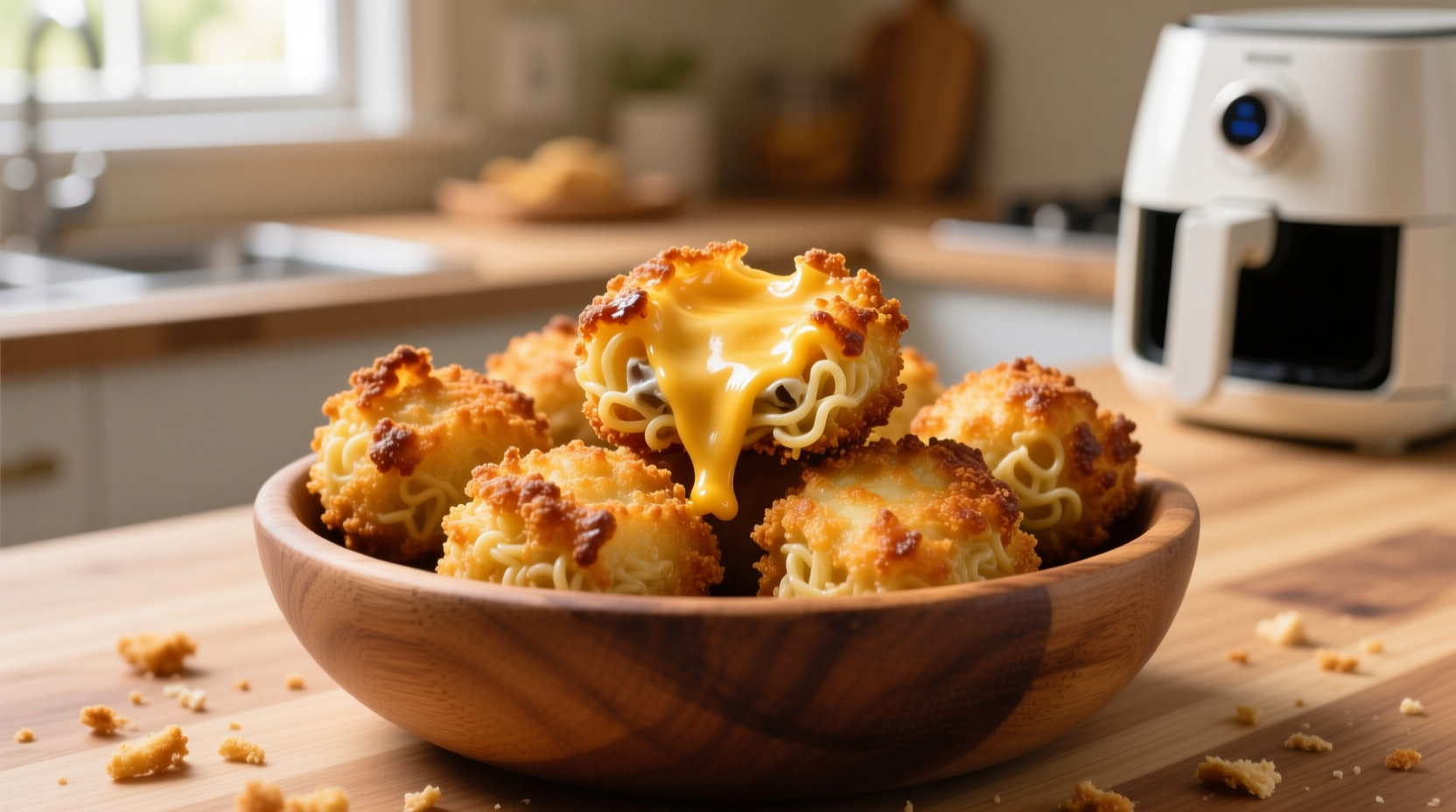 Air Fried Mac n Cheese Bites Recipe: Crispy, Oil-Free, & Basket-Safe