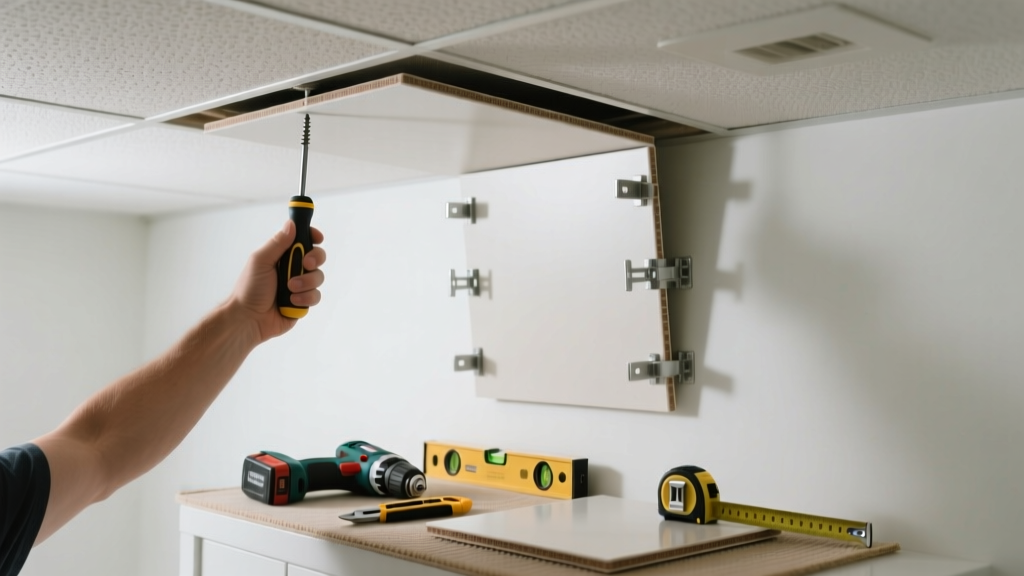 Fixing Sagging Acoustic Tiles in Bathroom Ceilings