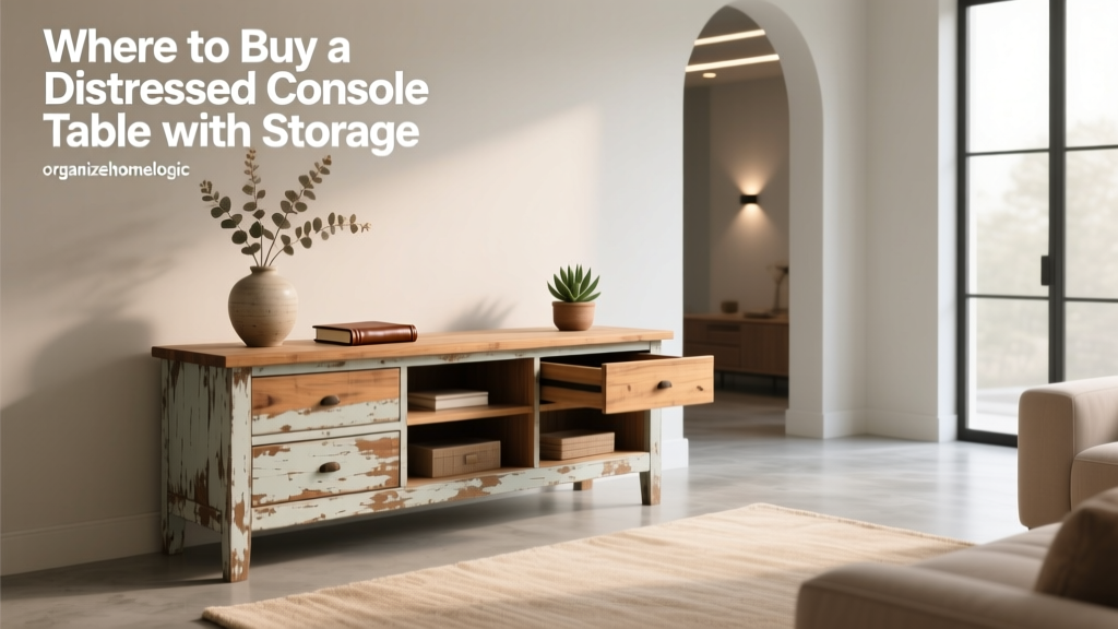Where to Buy a Distressed Console Table with Storage