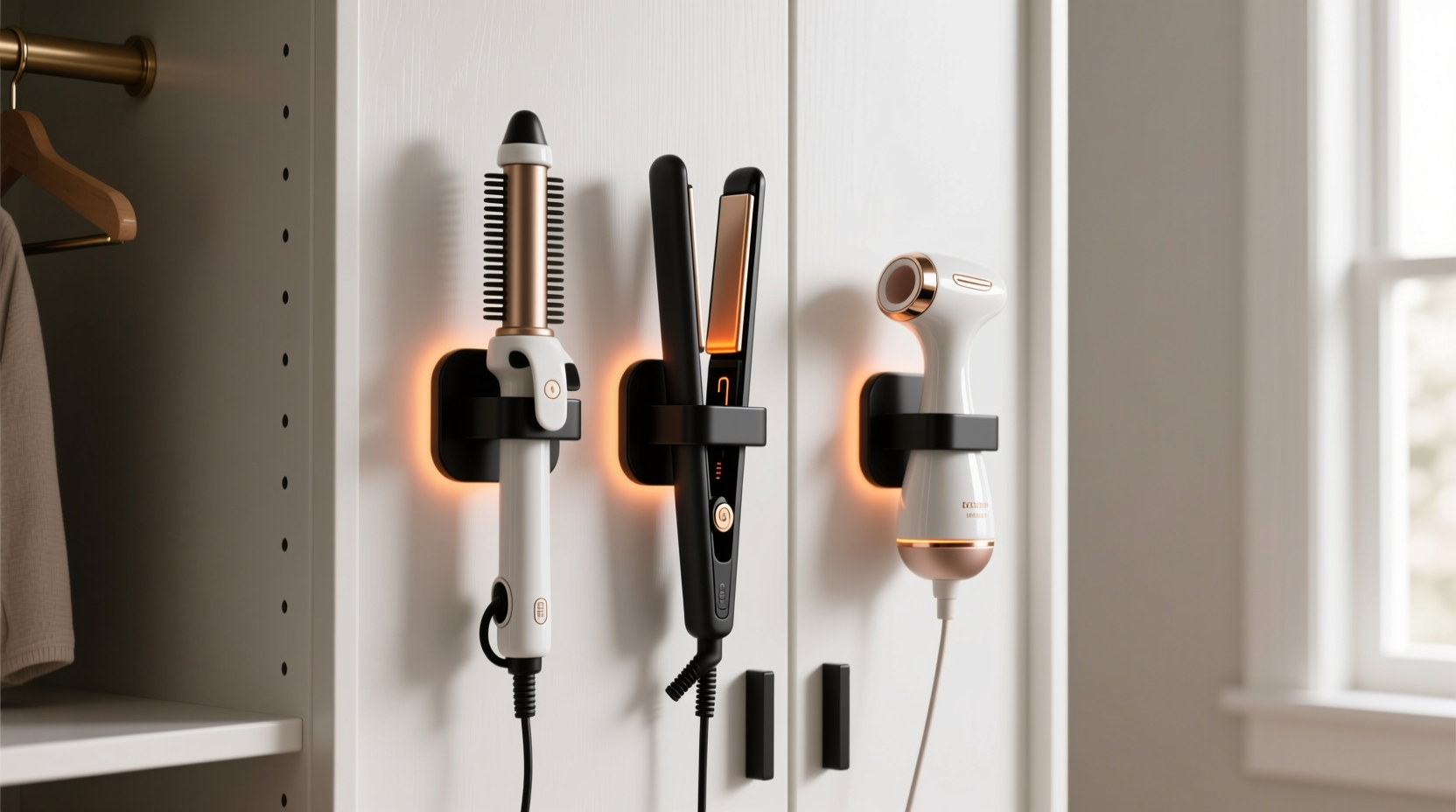 closet organization tips store hair dryers straighteners safely