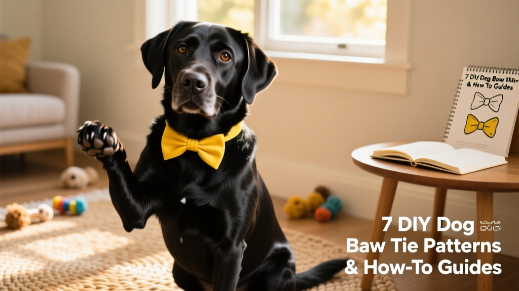black dog with yellow bow tie