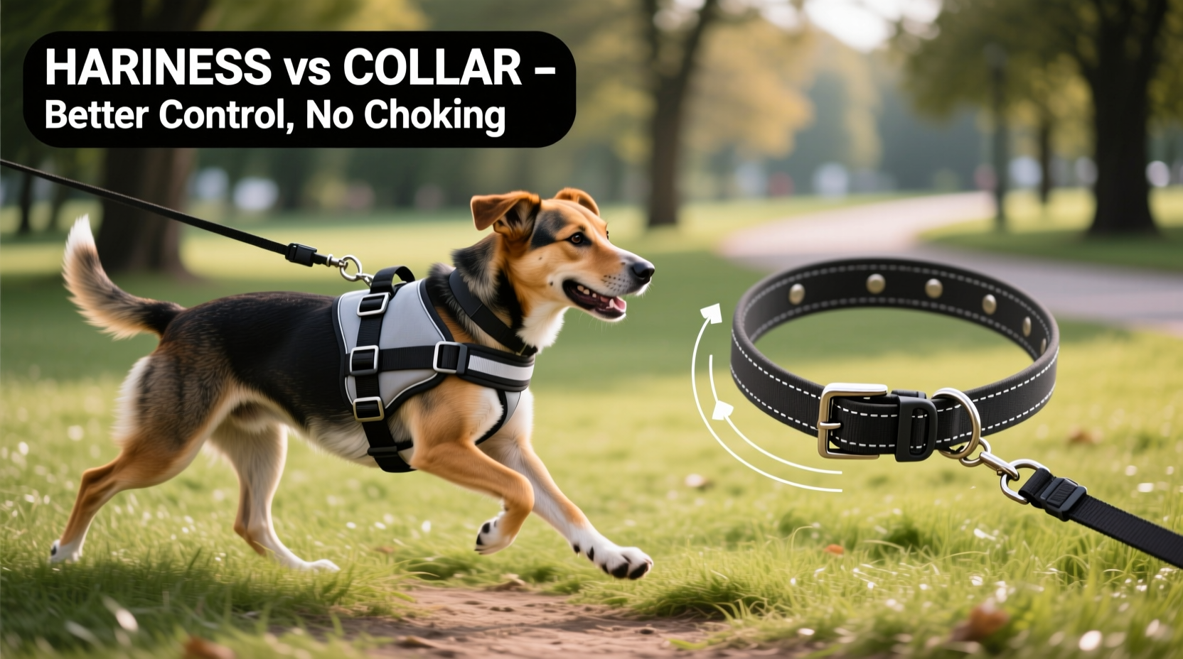 harness vs collar for dogs which gives better control without choking