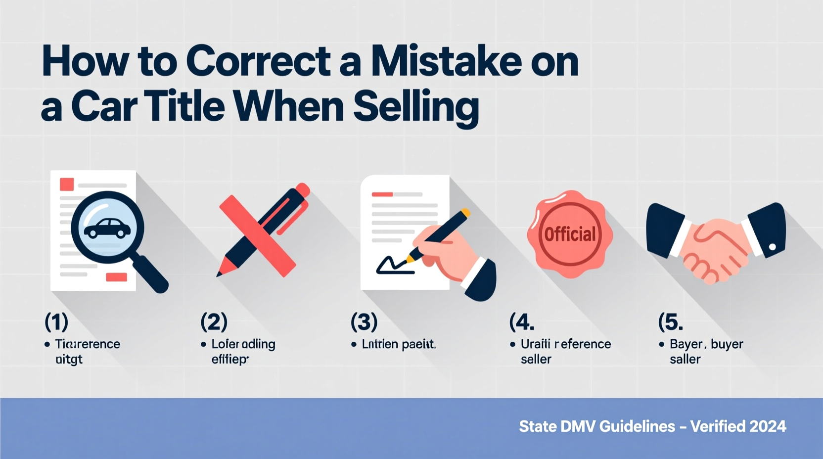how to fix written mistake on car title when selling