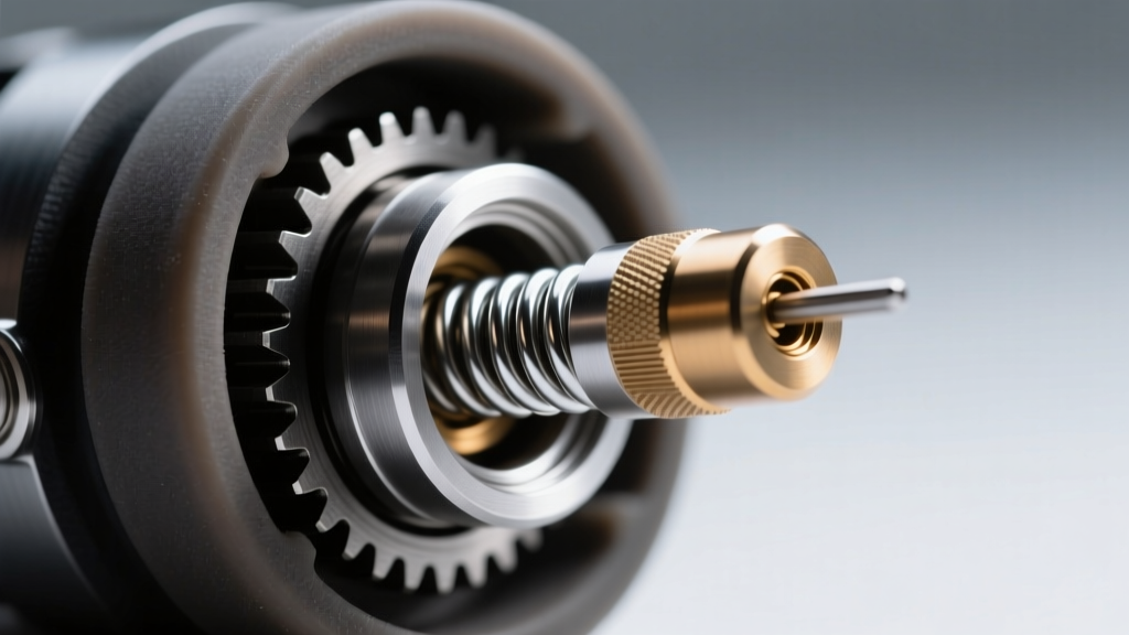 Macro shot of a 12-gauge titanium post in a 35 PSI silicone clutch, revealing the internal spring and dark metal gear components