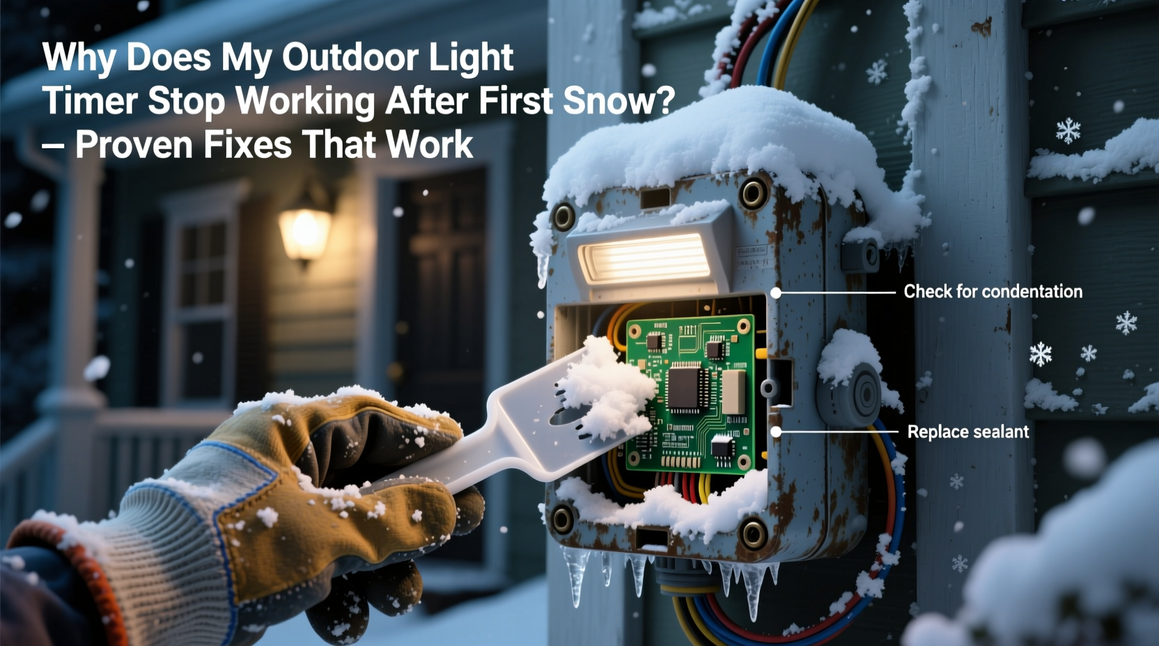 why does my outdoor light timer stop working after first snow troubleshooting steps that work