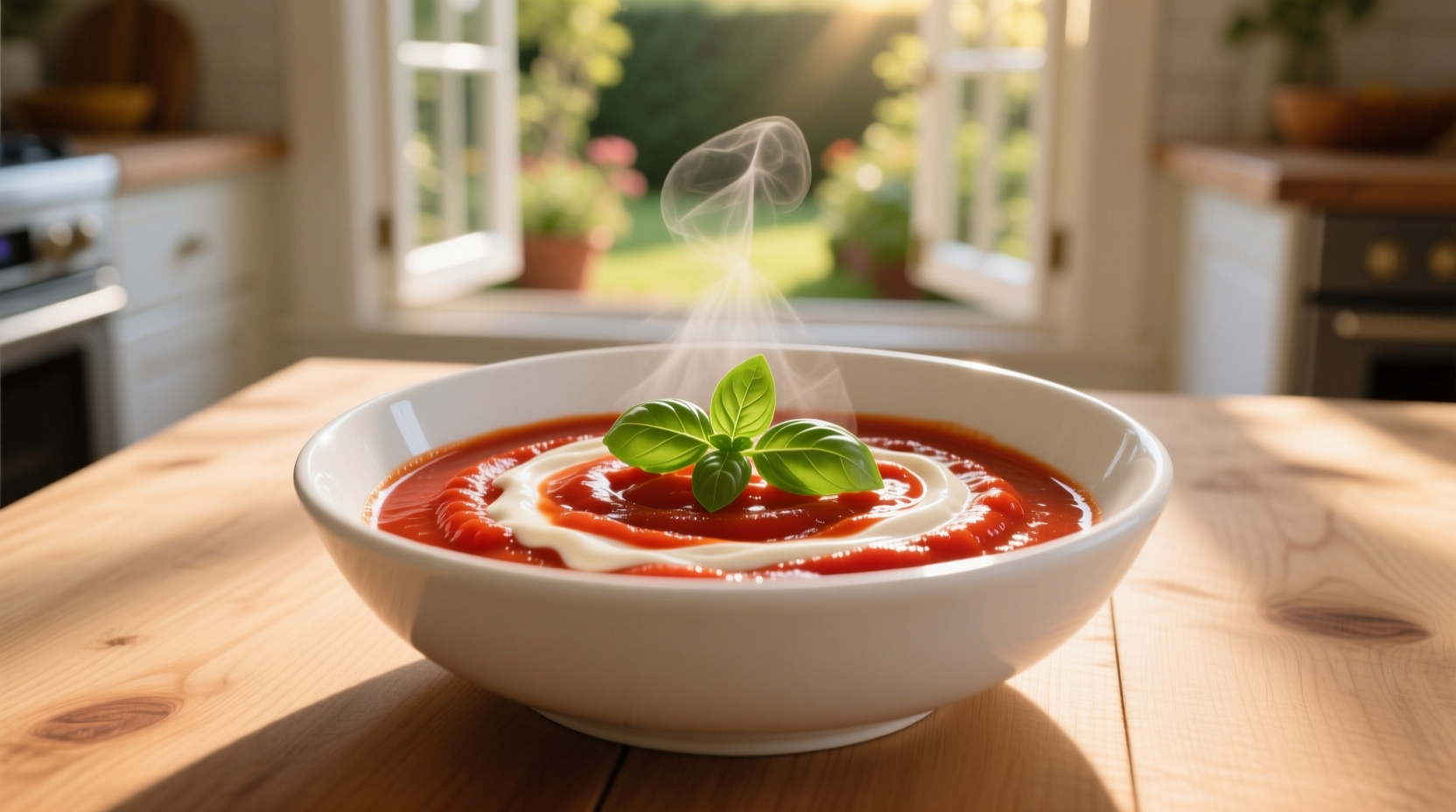 Creamy tomato vodka sauce in white bowl