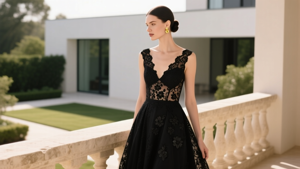 A-line Black Lace Wedding Dress (2026)