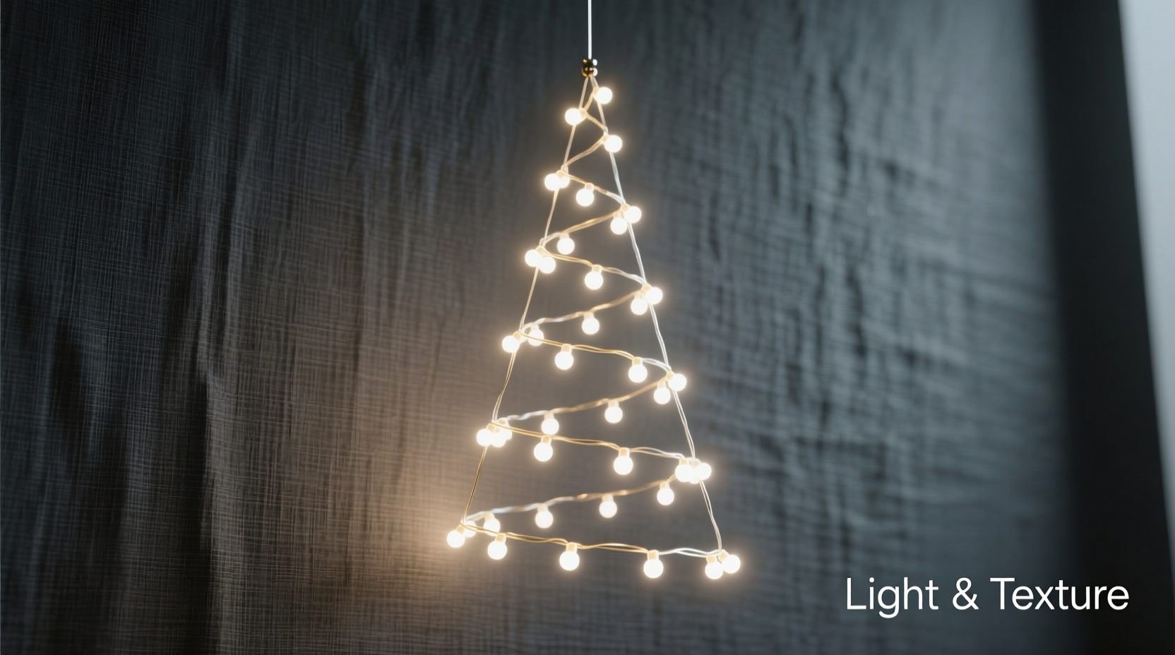 how to build a minimalist christmas tree using only lights and texture
