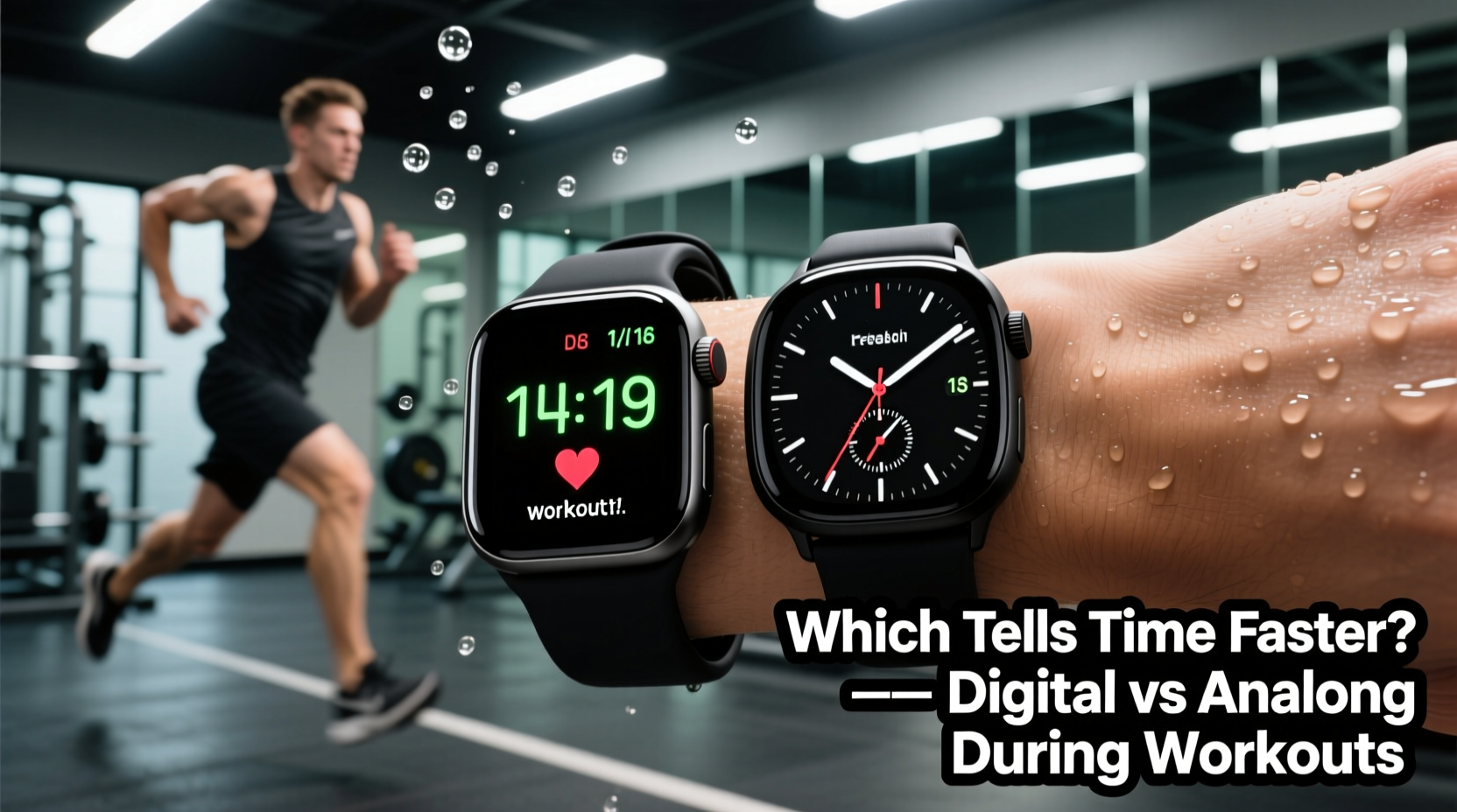 digital watch vs analog face which tells time more efficiently during workouts